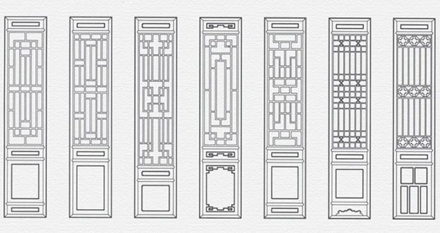 阿鲁科尔沁常用中式仿古花窗图案隔断设计图